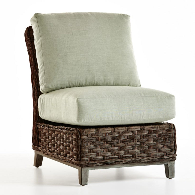 South Sea Rattan Grand Isle Wicker Outdoor Armless Sectional Chair