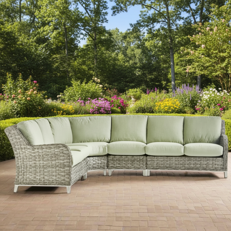 South Sea Rattan Grand Isle Wicker Outdoor 6-Person Patio Lounge Sectional Set