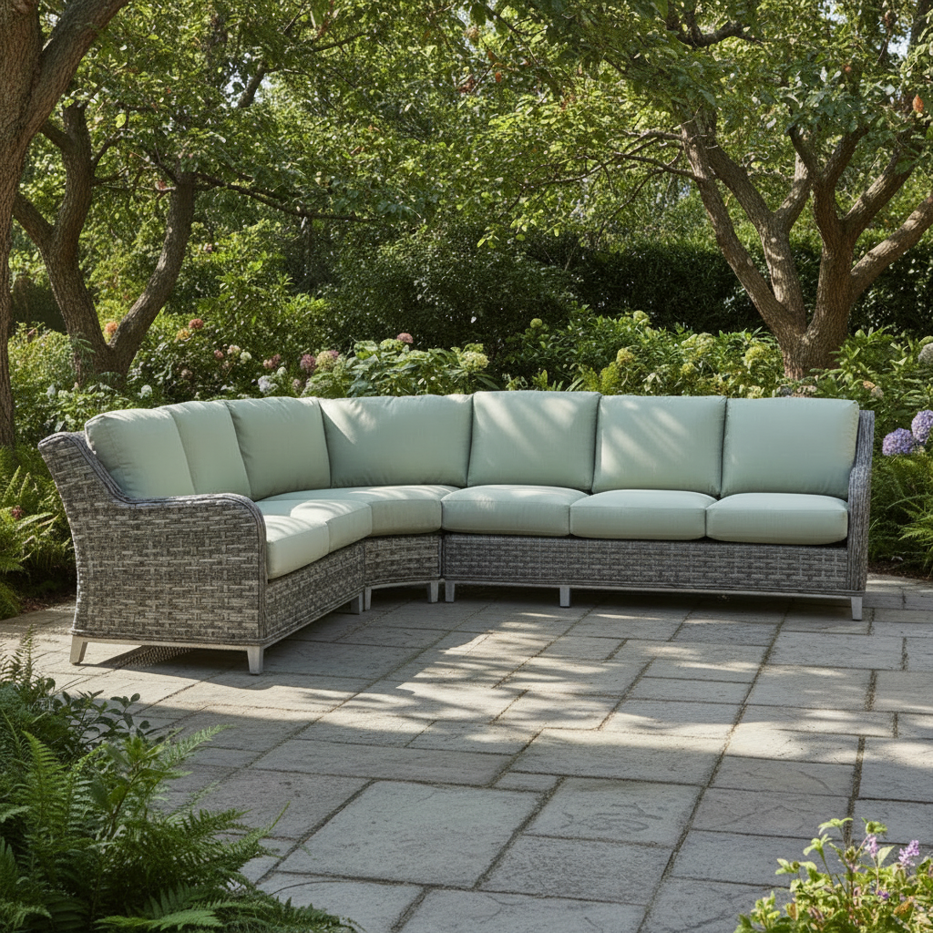 South Sea Rattan Grand Isle Wicker Outdoor 6-Person Patio Lounge Sectional Set