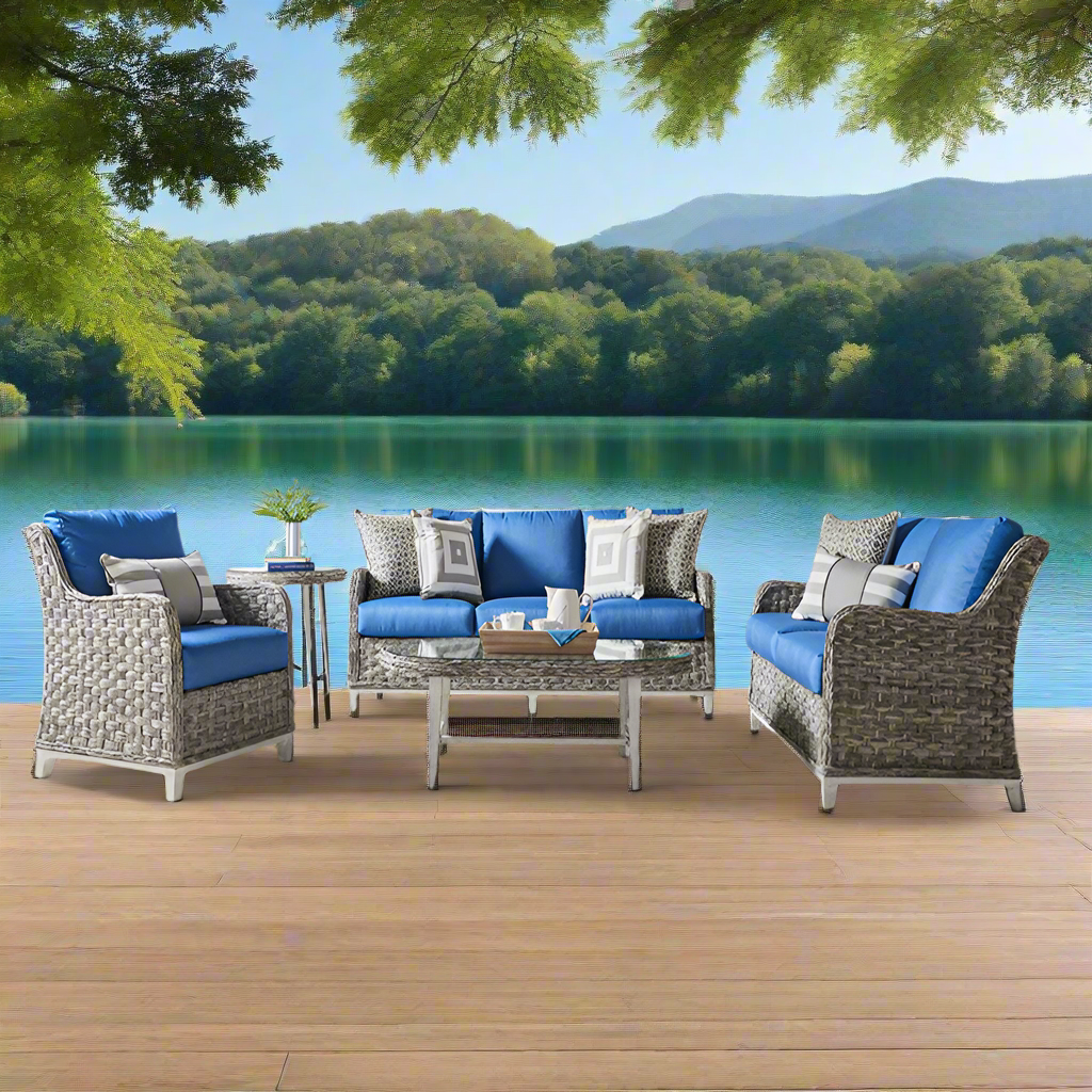 South Sea Rattan Grand Isle Resin Wicker 5 Piece Outdoor Patio Set