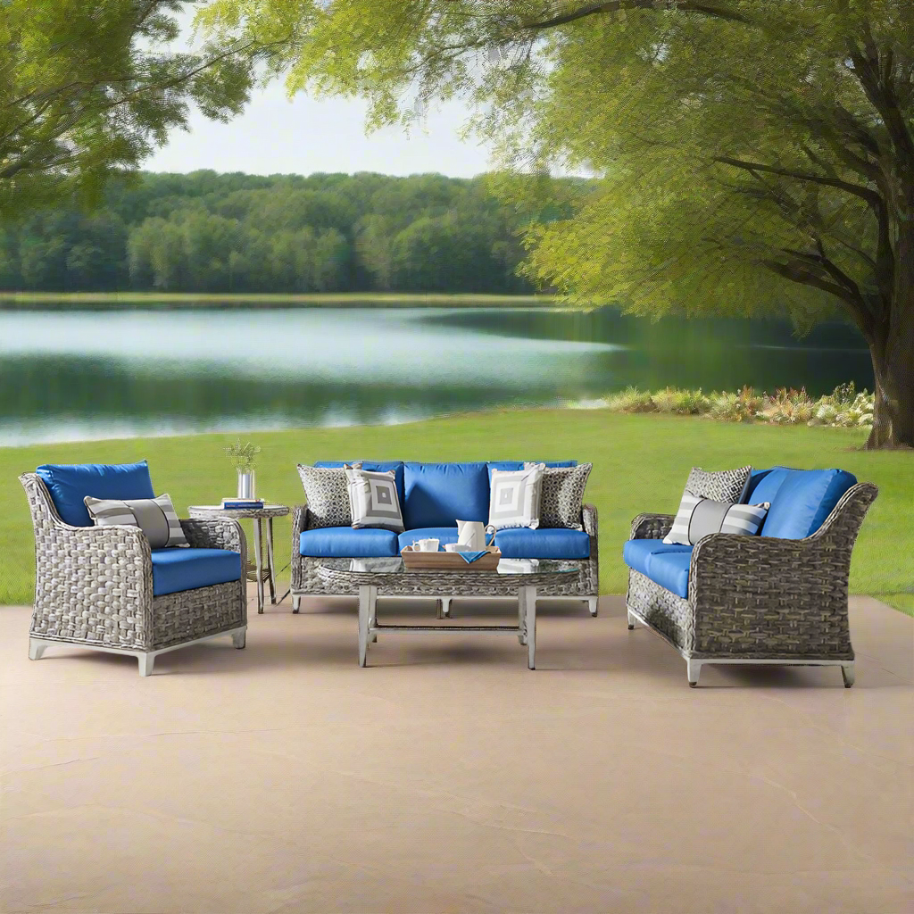 South Sea Rattan Grand Isle Resin Wicker 5 Piece Outdoor Patio Set