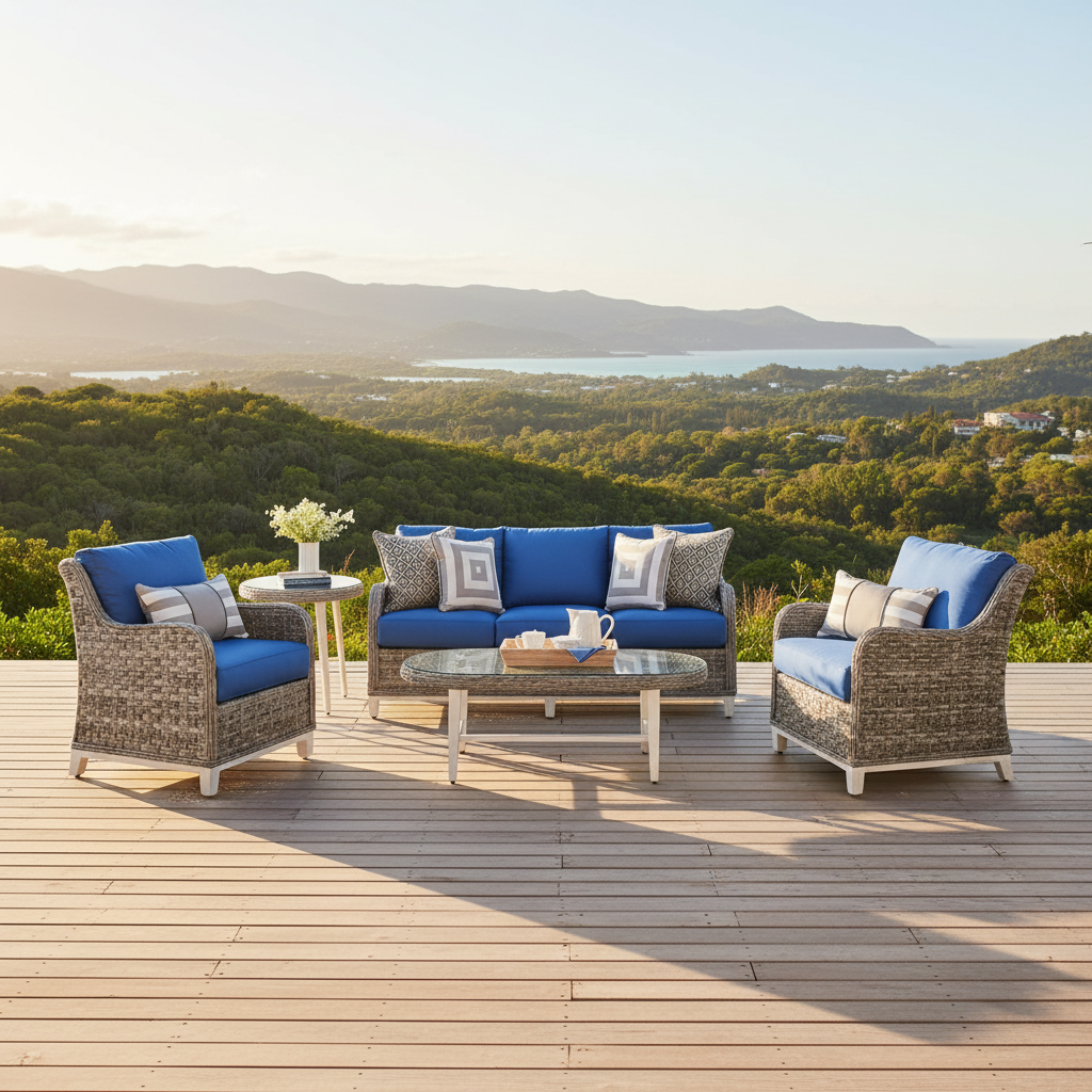 South Sea Rattan Grand Isle Wicker Outdoor 6-Person Patio Set