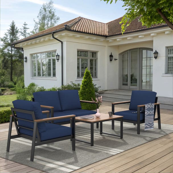 Forever Patio Hanover Aluminum Outdoor 4-Person Conversation Patio Set
