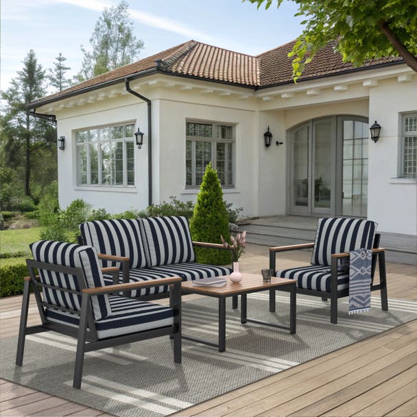 Forever Patio Hanover Aluminum Outdoor 4-Person Conversation Patio Set