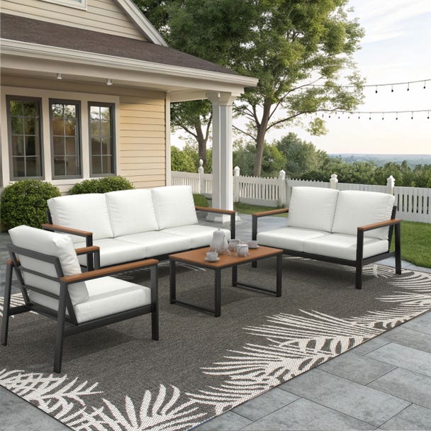 Forever Patio Hanover Aluminum Outdoor 6-Person Lounge Patio Set