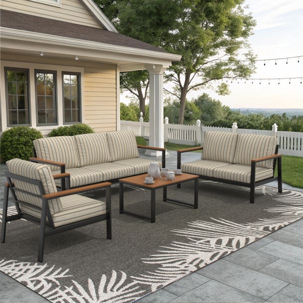 Forever Patio Hanover Aluminum Outdoor 6-Person Lounge Patio Set