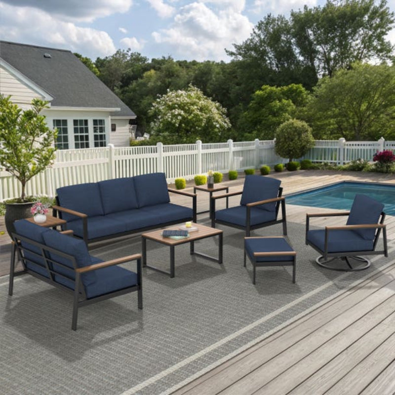 Forever Patio Hanover Aluminum Outdoor 7-Person Ultimate Lounge Patio Set