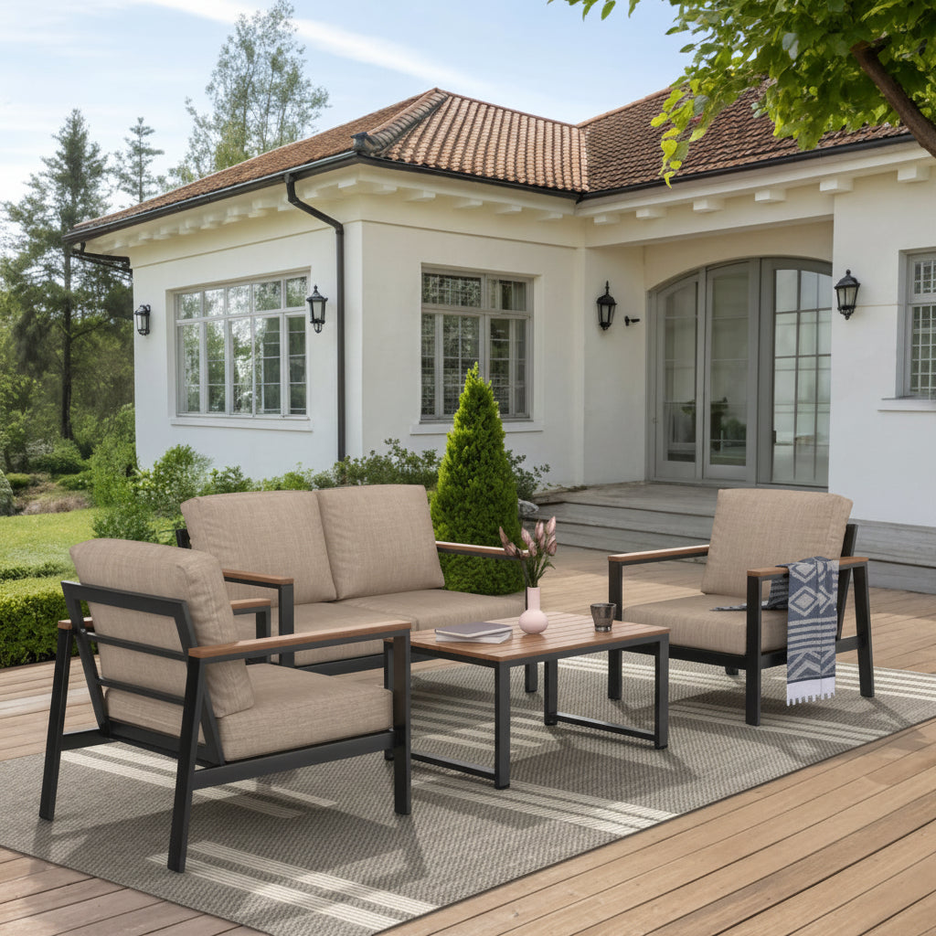 Forever Patio Hanover Aluminum Outdoor 4-Person Conversation Patio Set