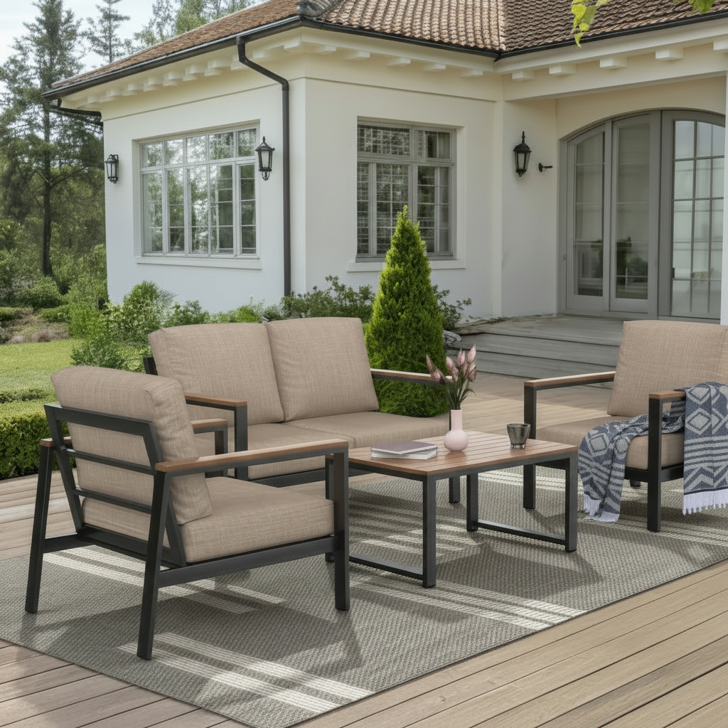 Forever Patio Hanover Aluminum Outdoor 4-Person Conversation Patio Set