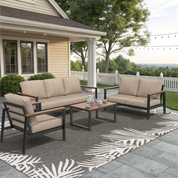 Forever Patio Hanover Aluminum Outdoor 6-Person Lounge Patio Set