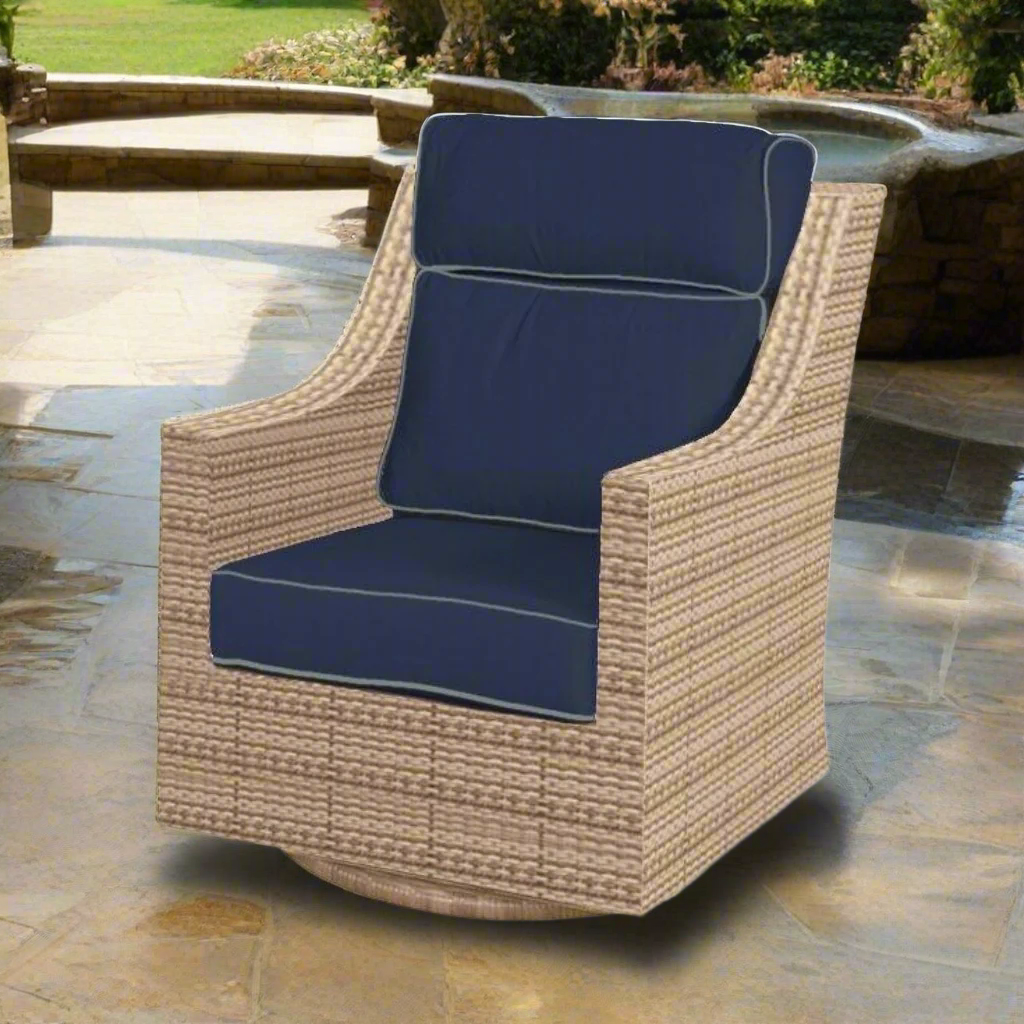 Forever Patio Hampton Wicker High Back Swivel Rocker