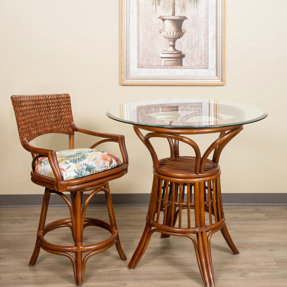 Alexander & Sheridan Key Largo Rattan Indoor 24" Bar Stool