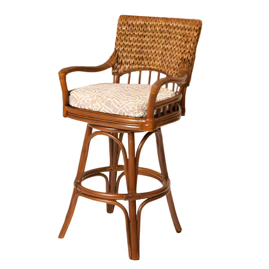 Alexander & Sheridan Key Largo Rattan Indoor 30" Bar Stool
