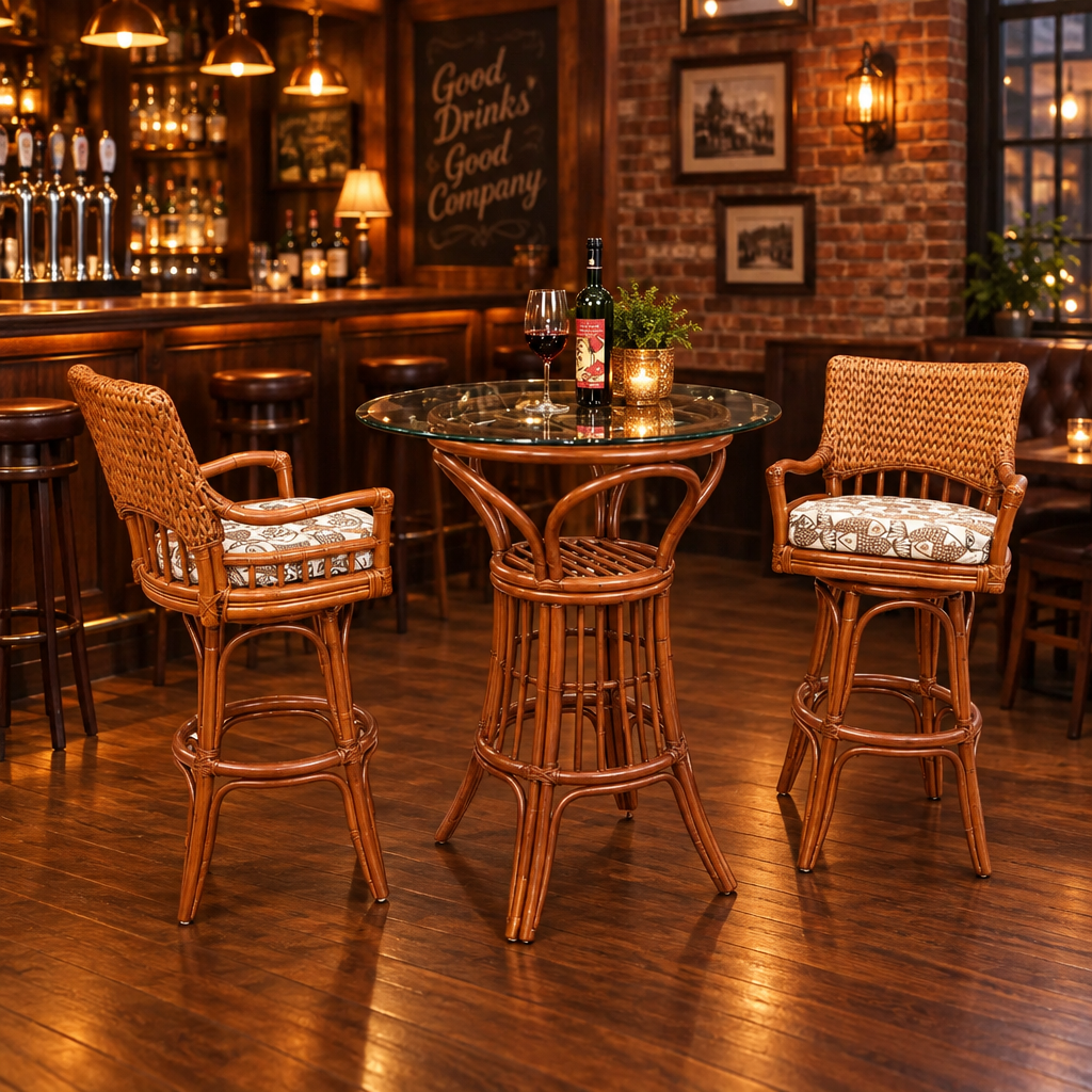 Alexander & Sheridan Key Largo Rattan Indoor 2-Person Pub Set