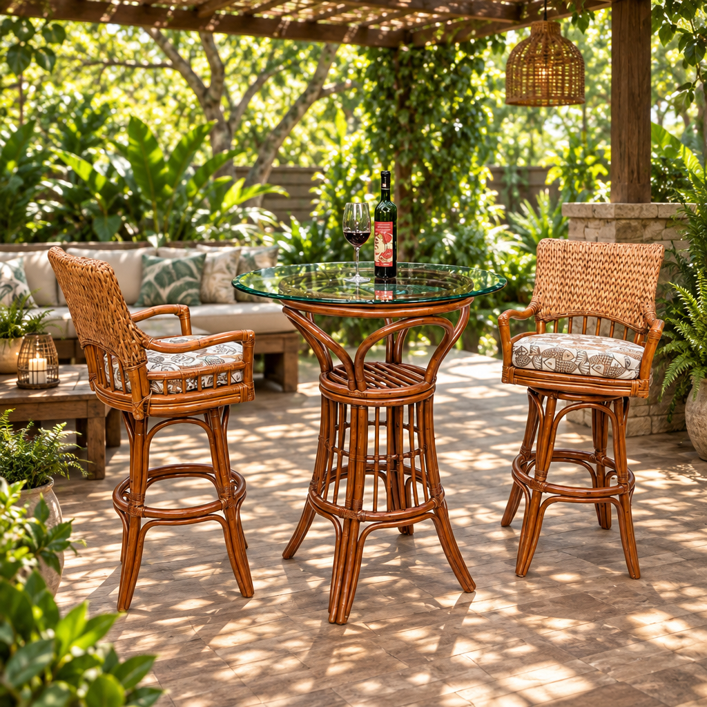 Alexander & Sheridan Key Largo Rattan Indoor 2-Person Pub Set