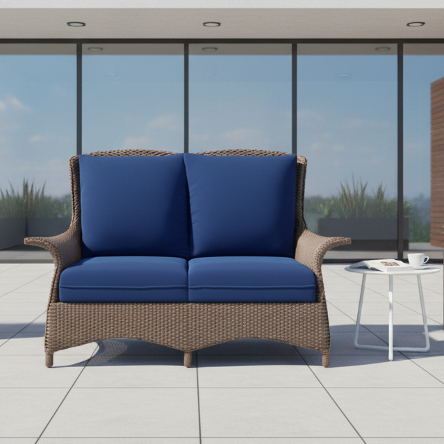 Lloyd Flanders Mandalay Wicker Outdoor Loveseat
