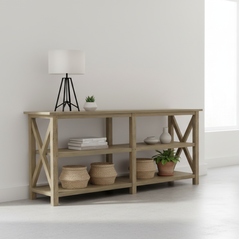 Sunset West Coastal Teak X Outdoor Console Table