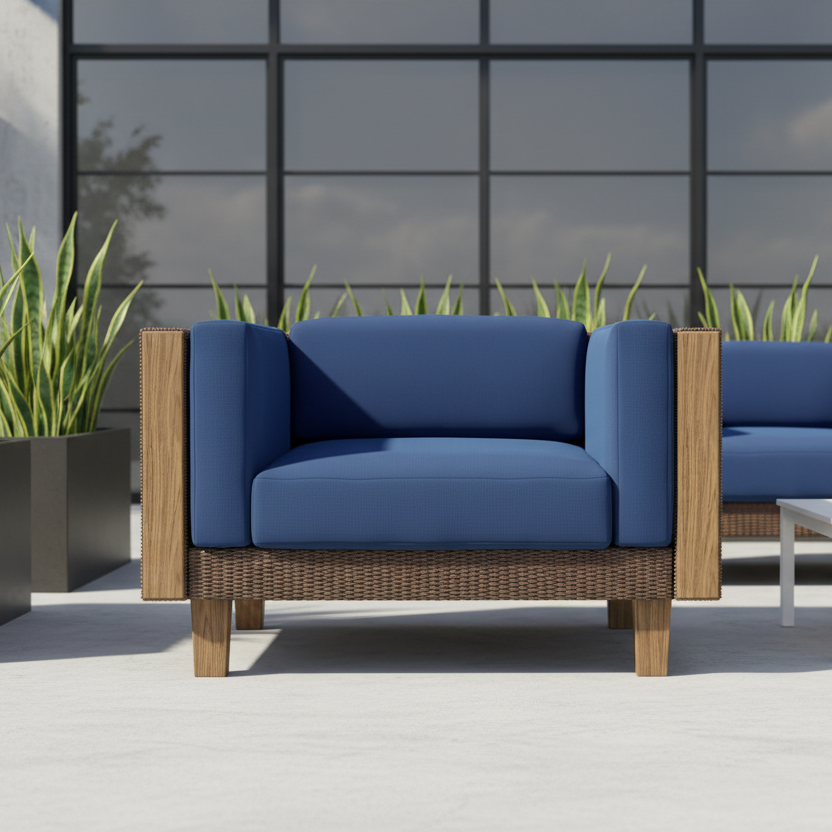 Lloyd Flanders Catalina Wicker Outdoor Lounge Chair
