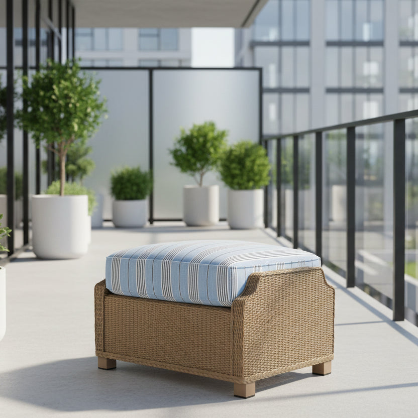 Lloyd Flanders Hamptons Wicker Outdoor Ottoman