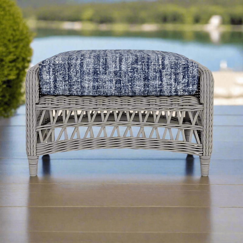 Lloyd Flanders Mackinac Woven Vinyl Outdoor Ottoman
