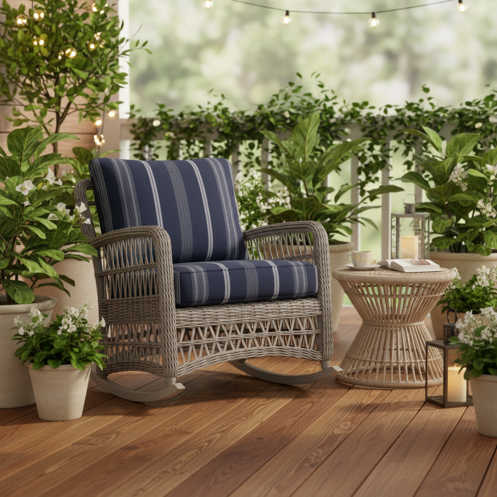 Lloyd Flanders Mackinac Woven Vinyl Outdoor Lounge Rocker