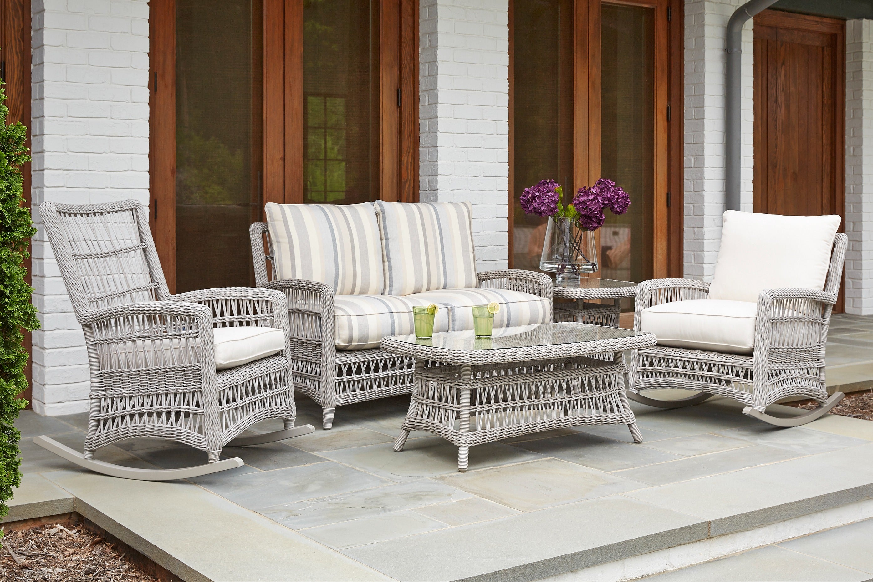 Lloyd Flanders Mackinac Woven Vinyl Outdoor Lounge Rocker