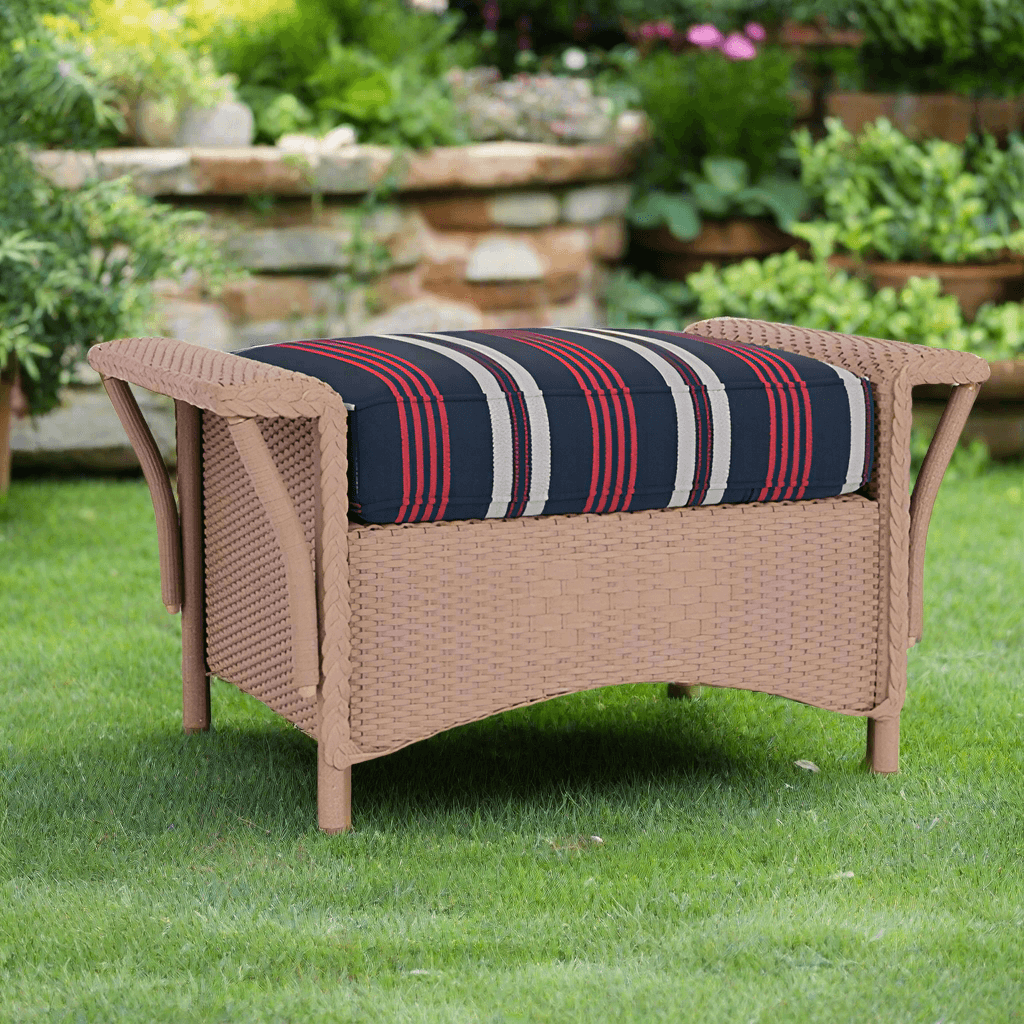 Lloyd Flanders Nantucket Wicker Ottoman