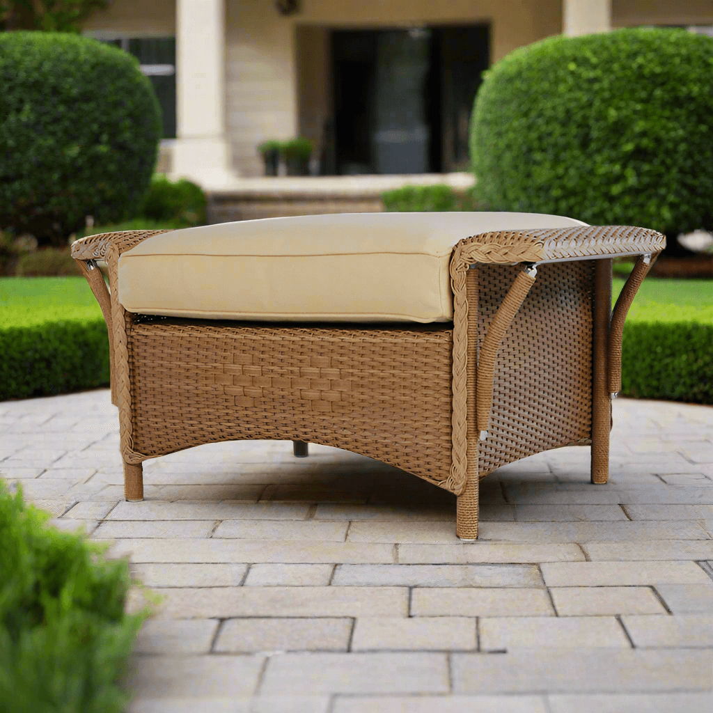 Lloyd Flanders Nantucket Wicker Ottoman