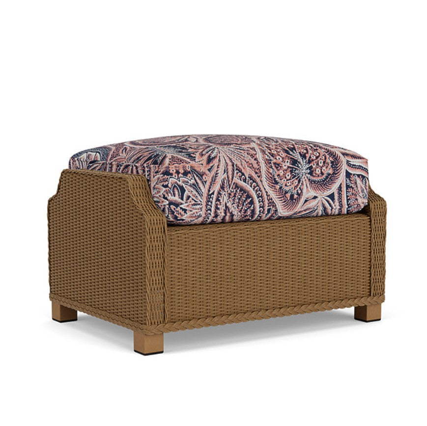 Lloyd Flanders Hamptons Wicker Ottoman