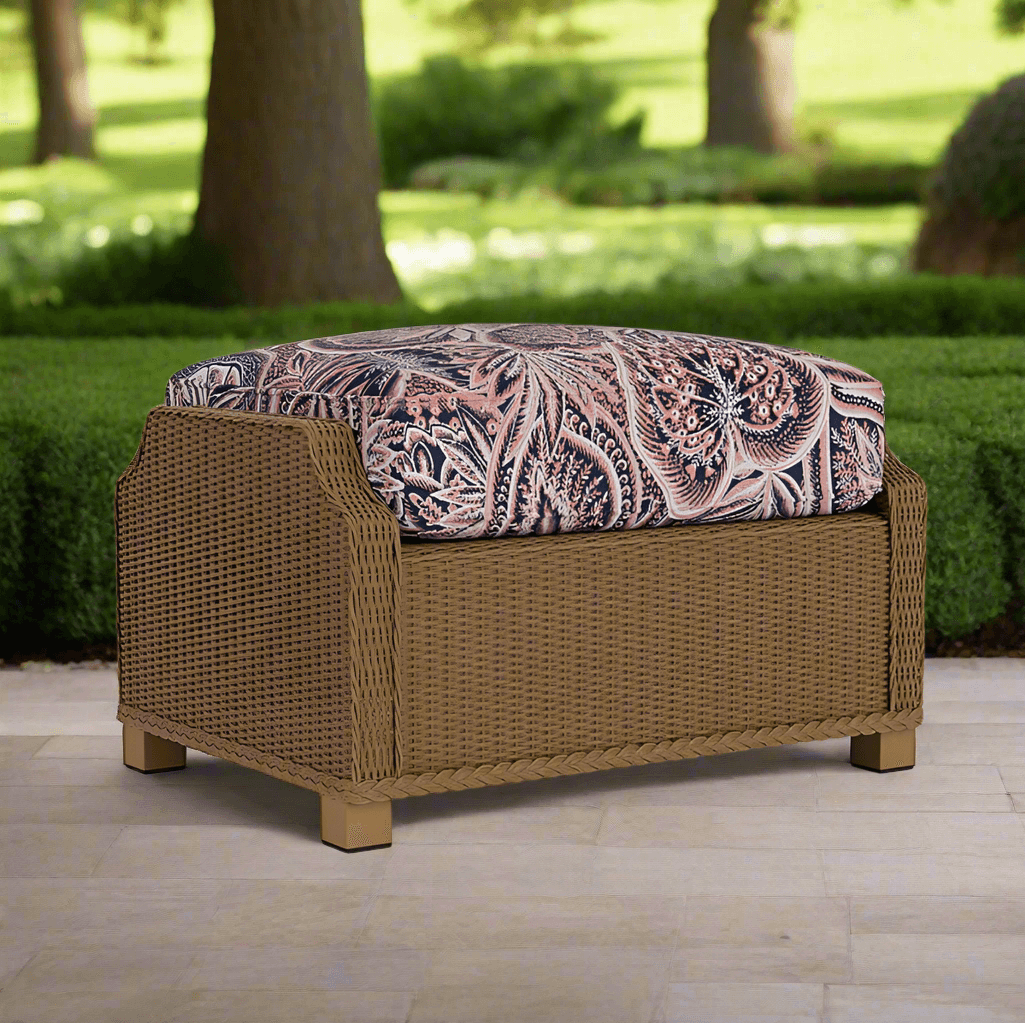 Lloyd Flanders Hamptons Wicker Ottoman