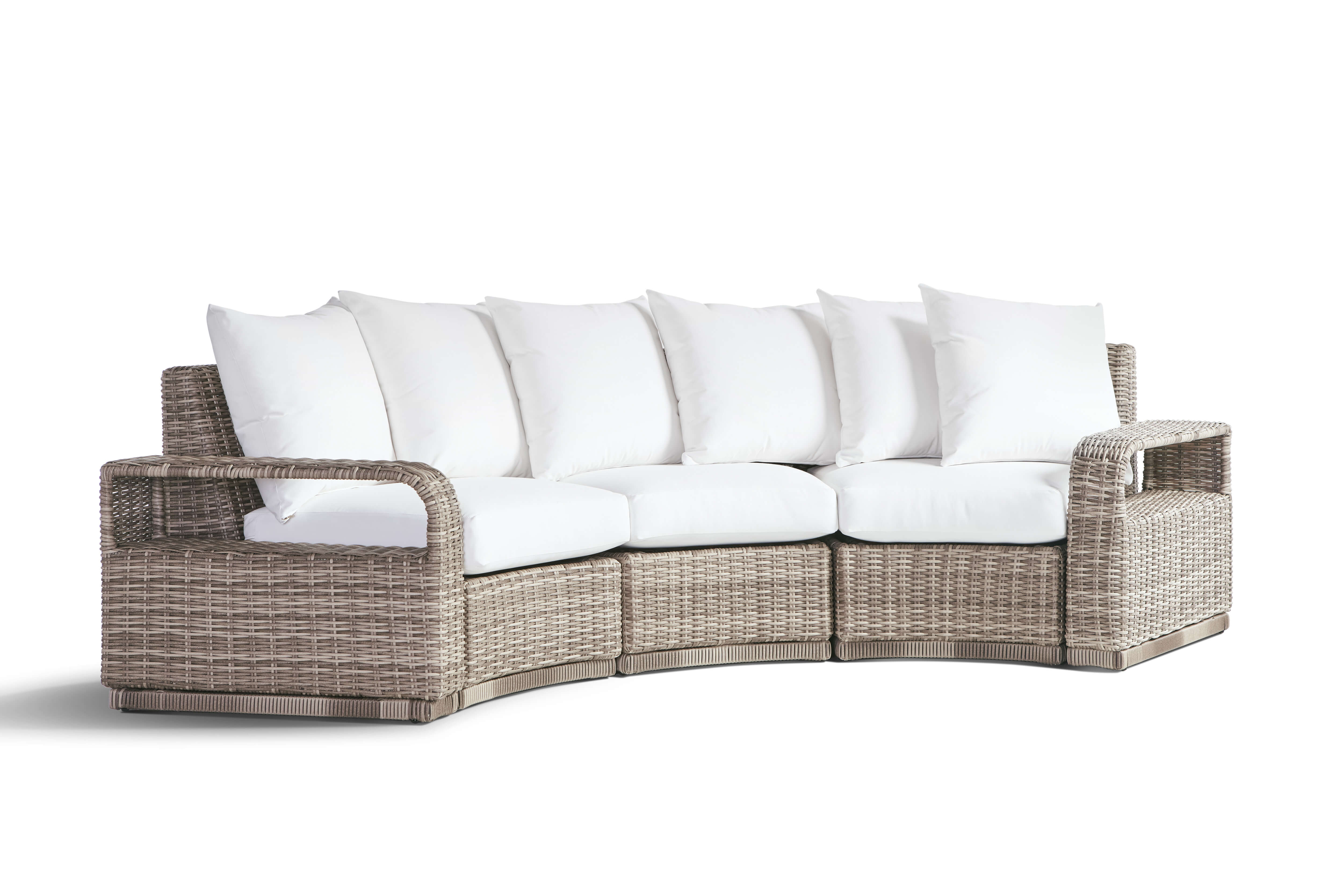 South Sea Rattan Luna Cove Wicker Sectional 8 Piece Lounge Set