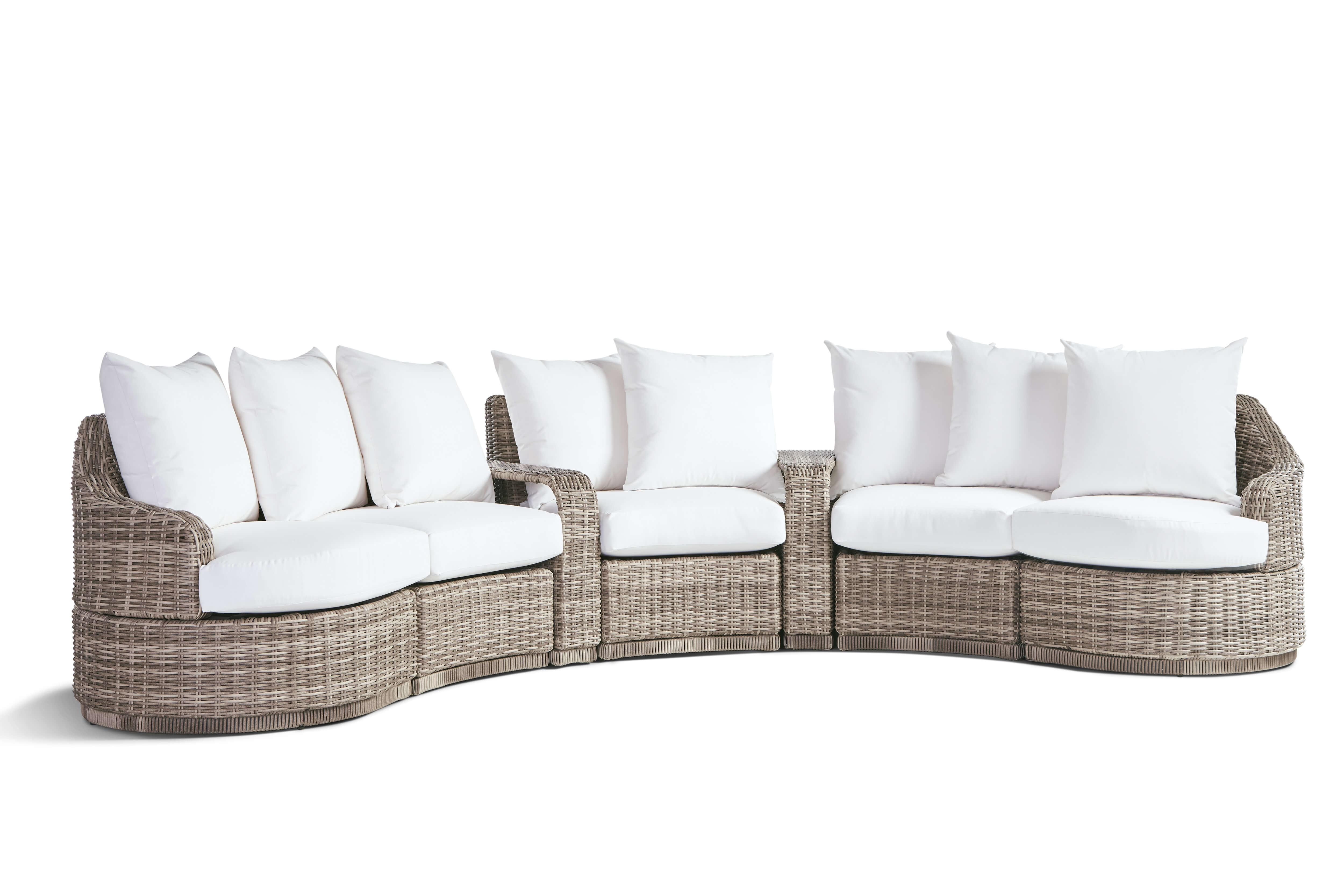 South Sea Rattan Luna Cove Wicker Sectional 8 Piece Lounge Set