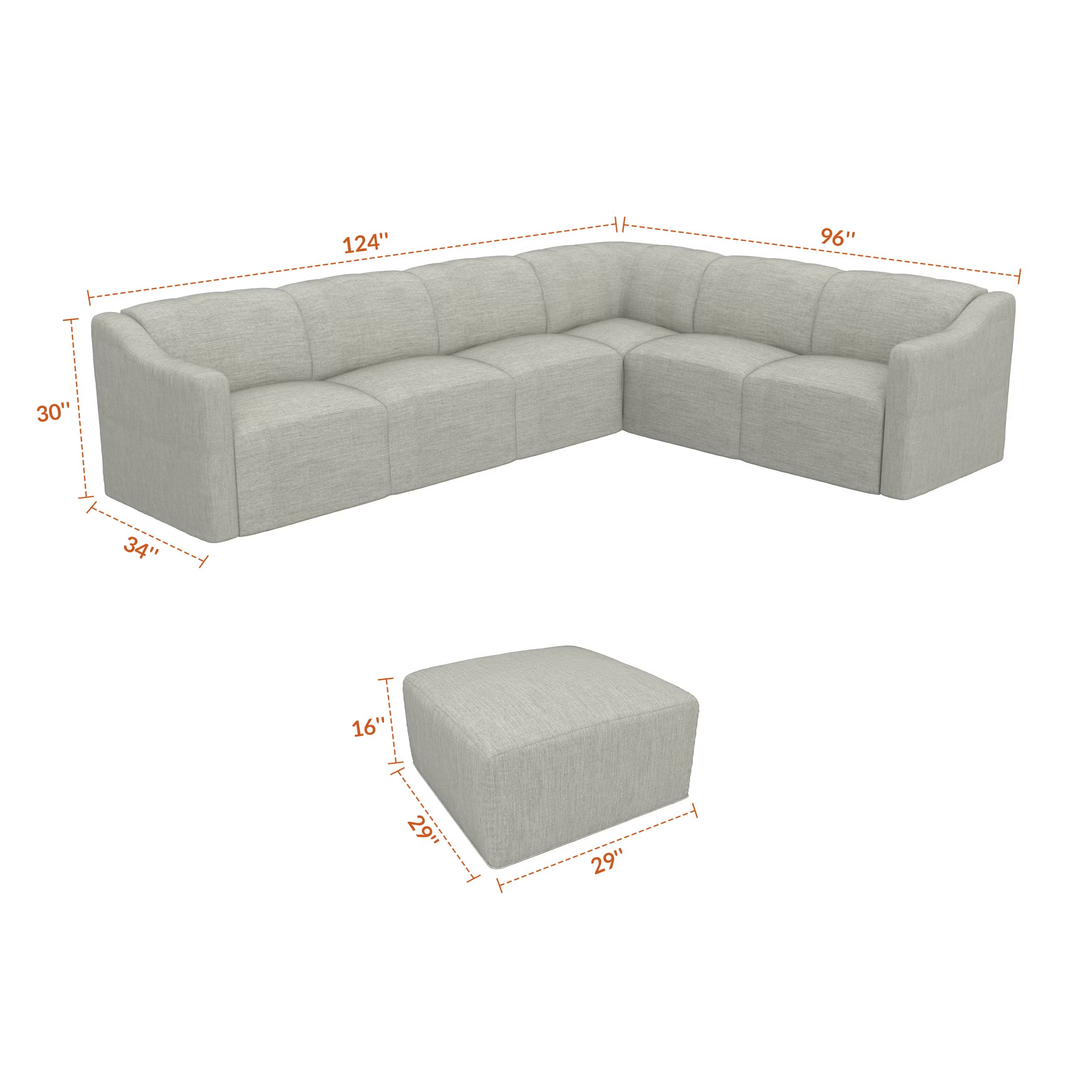 Forever Patio Lunaro Recycled Poly Lumber Outdoor 6-Person Conversation Set