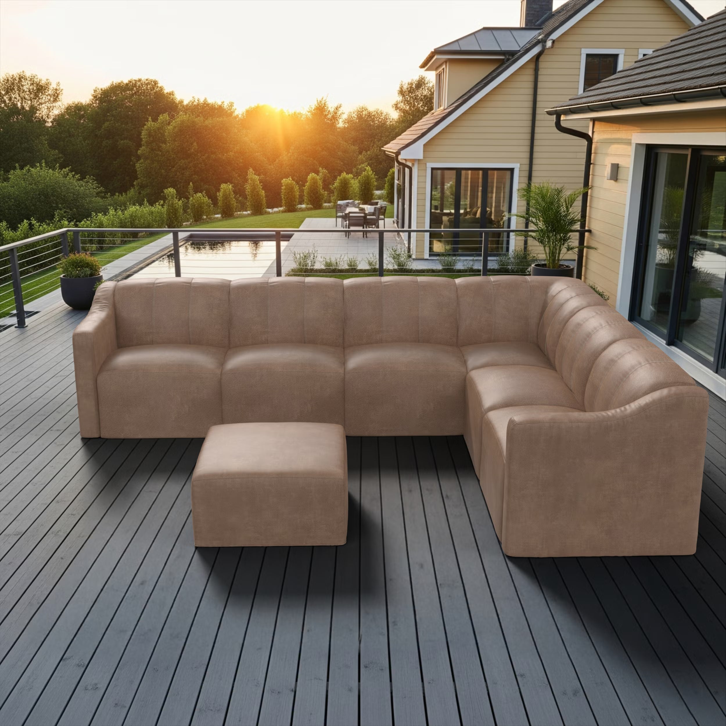 Forever Patio Lunaro Recycled Poly Lumber Outdoor 6-Person Conversation Set