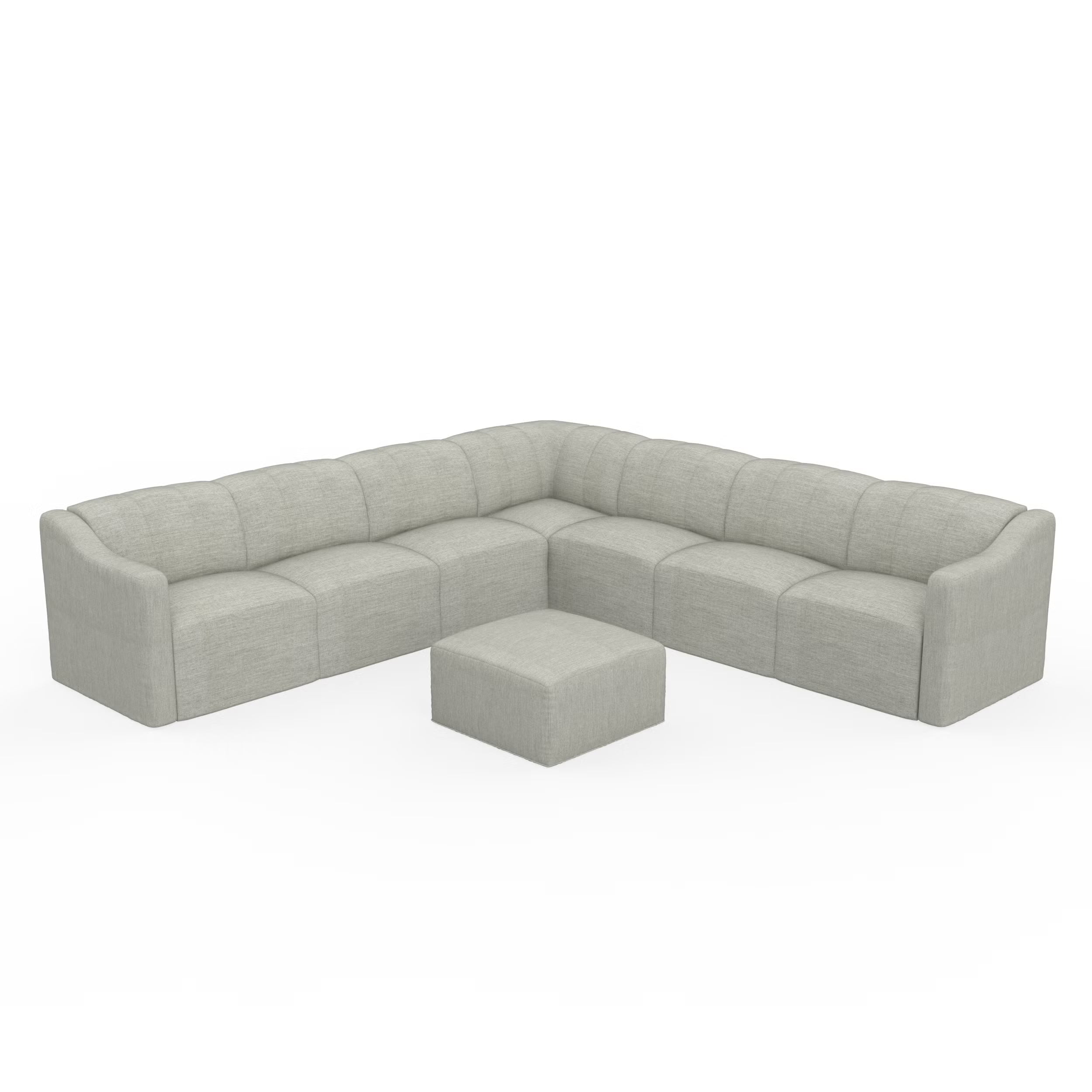 Forever Patio Lunaro Recycled Poly Lumber Outdoor 7-Person Sectional Conversation Set