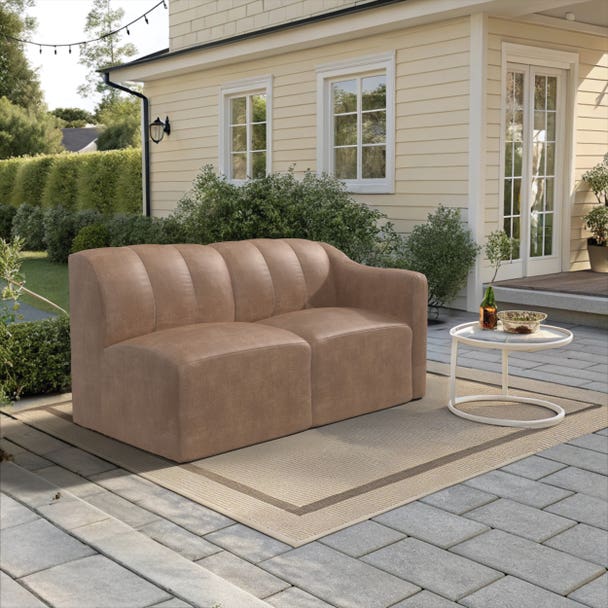 Forever Patio Lunaro Recycled Poly Lumber Outdoor Sectional Left Arm Loveseat
