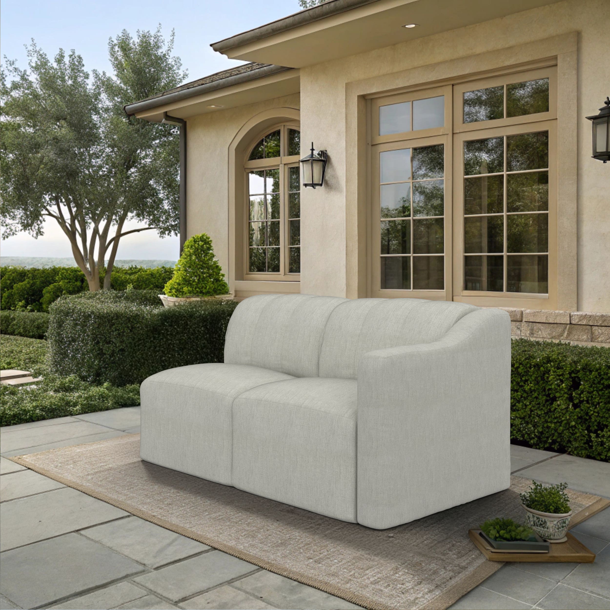 Forever Patio Lunaro Recycled Poly Lumber Outdoor Sectional Left Arm Loveseat
