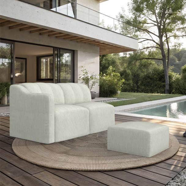Forever Patio Lunaro Recycled Poly Lumber Outdoor Sectional Left Arm Loveseat