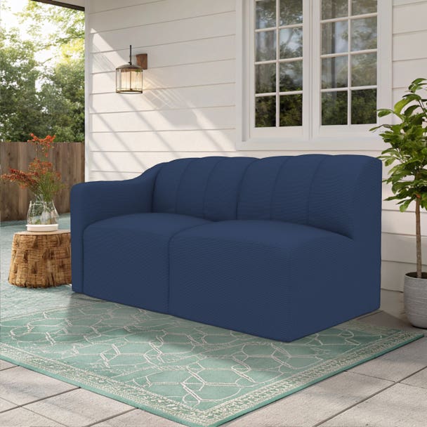 Forever Patio Lunaro Recycled Poly Lumber Outdoor Sectional Left Arm Loveseat