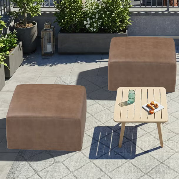 Forever Patio Lunaro Recycled Poly Lumber Outdoor Square Ottoman