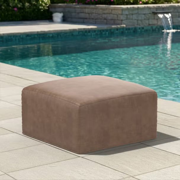 Forever Patio Lunaro Recycled Poly Lumber Outdoor Square Ottoman