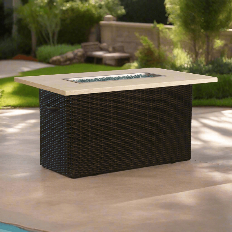 Lloyd Flanders Mesa Aluminum Outdoor 52" Rectangular Fire Table