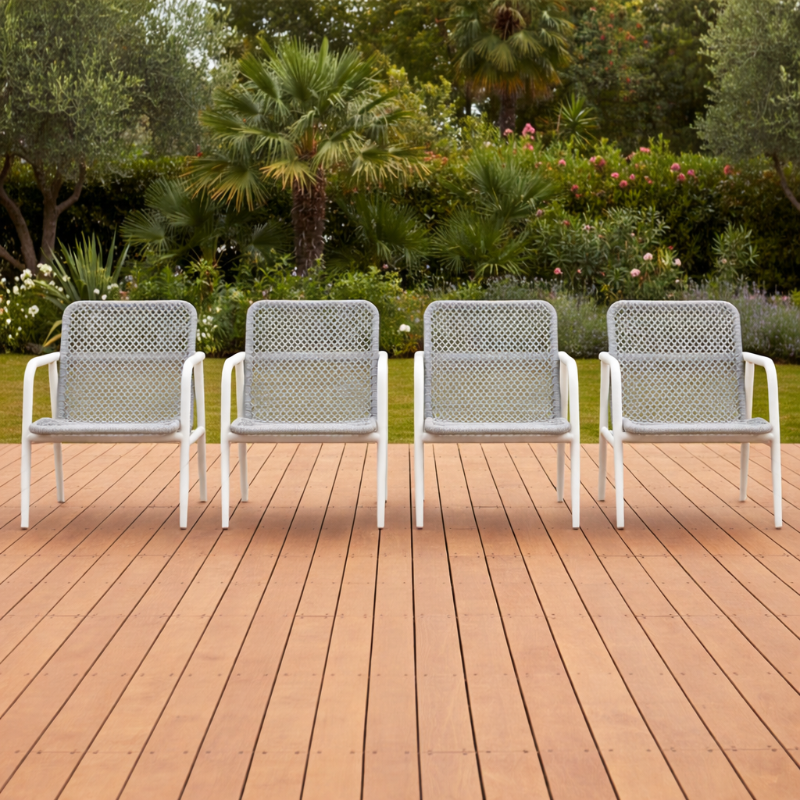 Lloyd Flanders Burano All-Aluminum Frame Lounge Chair (Set of 4)