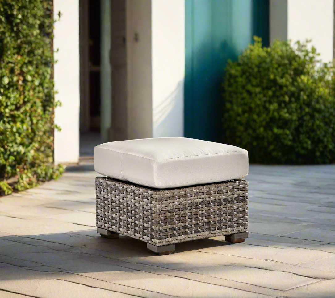 South Sea Rattan New Java Resin Wicker Outdoor Ottoman