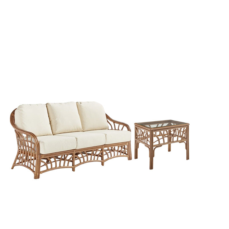 South Sea Rattan New Kauai Rattan Indoor Sofa & End Table Comfort Set