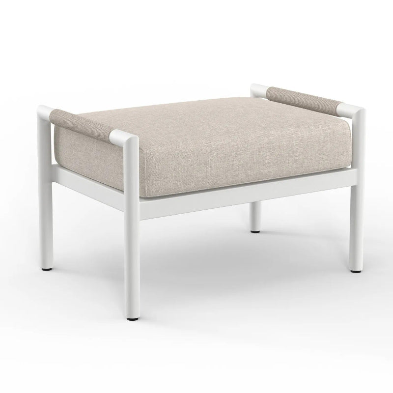 Sunset West Sabbia Aluminum Rope Outdoor Ottoman