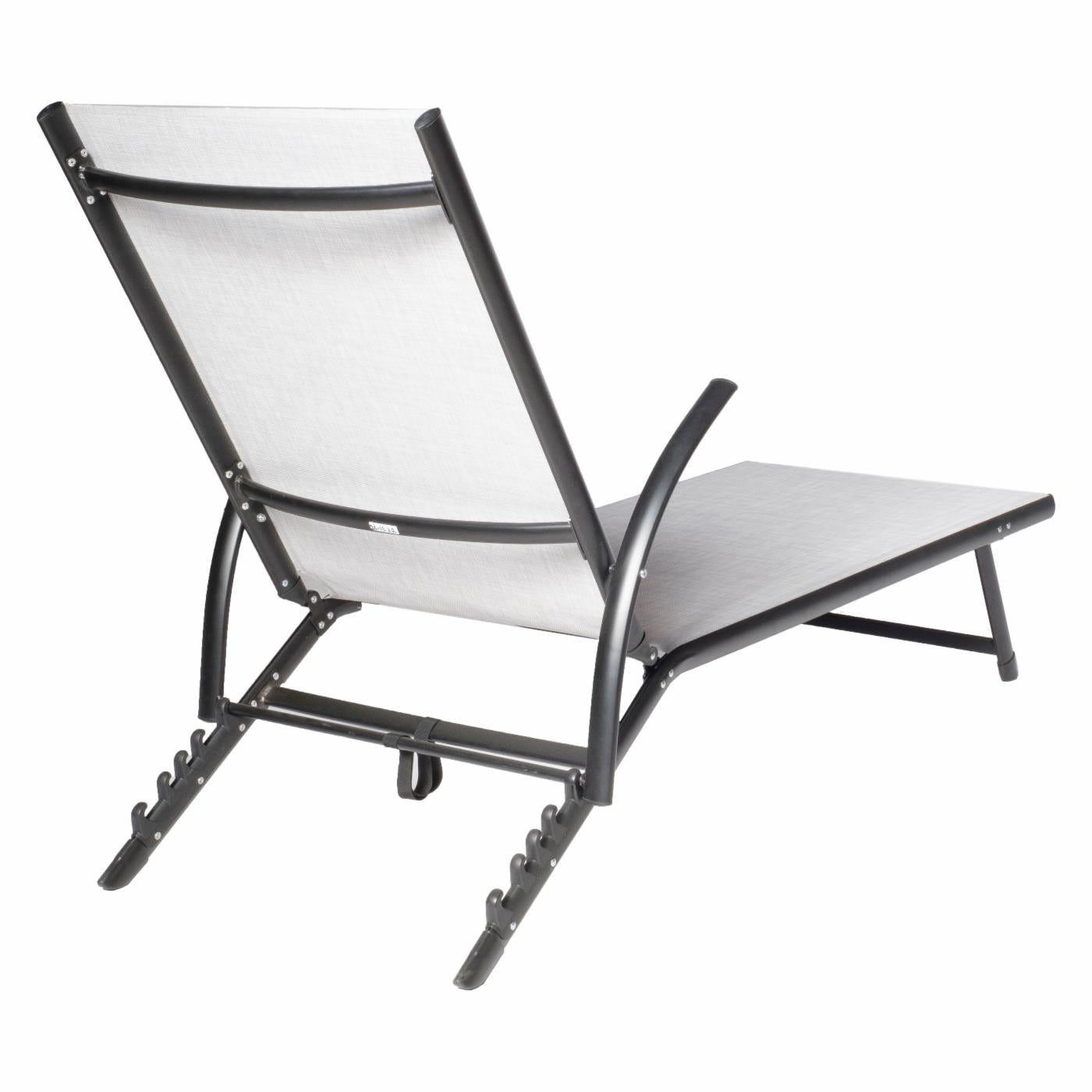 Alfresco Home  Oceanview Stackable/Foldable Chaise Lounge- Soho Black