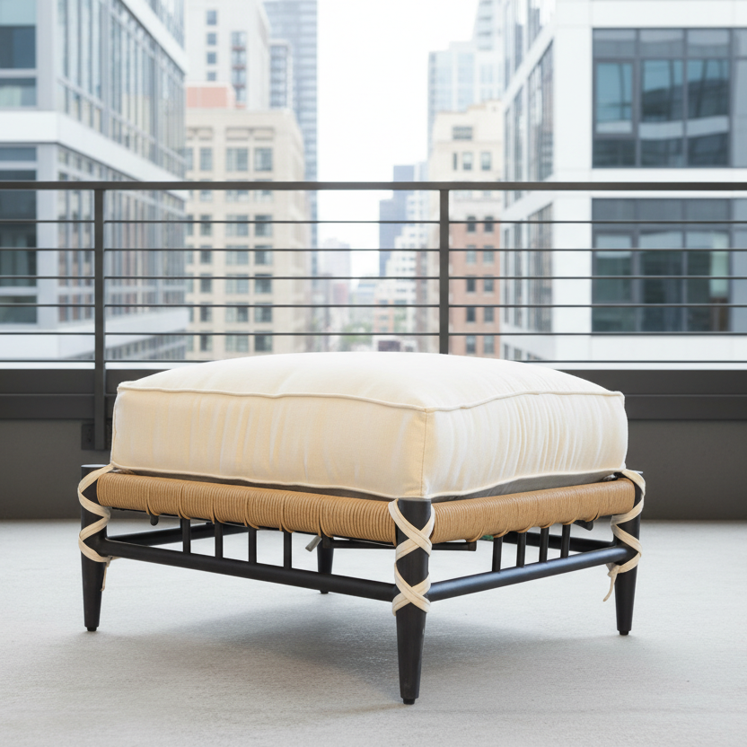 Lloyd Flanders Low Country Woven Vinyl Outdoor Ottoman