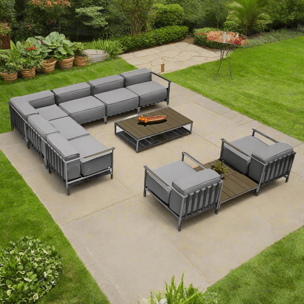 OUTSY Sunrise 10-Piece Extra Deep Seating Outdoor Conversation Set