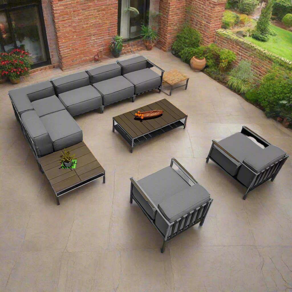 OUTSY Sunrise 9-Piece Extra Deep Seating Outdoor Conversation Set